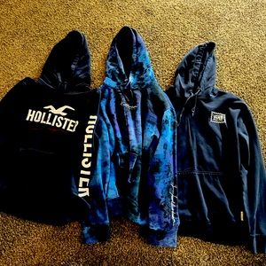 3 men’s hoodies worn- good condition